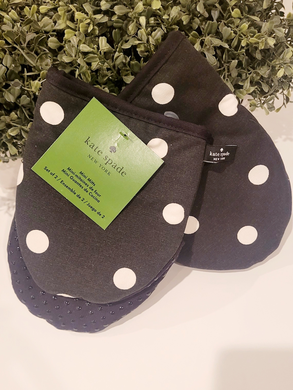 Kate Spade Black and White Polka Dot Mini Mitts